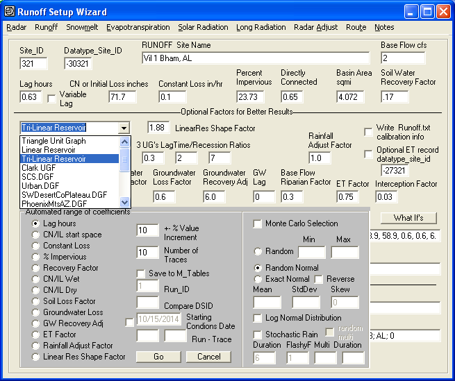 runoff coefficents and Monte Carlo wizard
